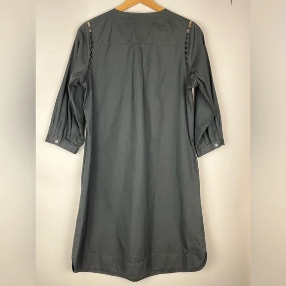 Margaret O’Leary Black V-Neck Cotton Dress - Picture 2 of 4